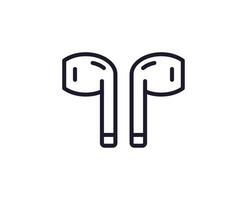 Single line icon of headphones on isolated white background. High quality editable stroke for mobile apps, web design, websites, online shops etc. vector