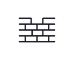 Single line icon of brick on isolated white background. High quality editable stroke for mobile apps, web design, websites, online shops etc. vector