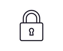 Lock concept. Single premium editable stroke pictogram perfect for logos, mobile apps, online shops and web sites. Vector symbol isolated on white background.