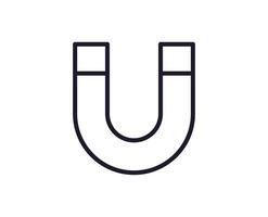 Single line icon of magnet on isolated white background. High quality editable stroke for mobile apps, web design, websites, online shops etc. vector