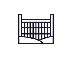 Fence concept. Modern outline high quality illustration for banners, flyers and web sites. Editable stroke in trendy flat style. Line icon of fence vector