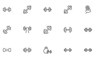 Dumbell concept. Sport line icon set. Collection of vector signs in trendy flat style for web sites, internet shops and stores, books and flyers. Premium quality icons isolated on white background