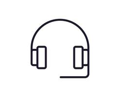 Single line icon of headphones on isolated white background. High quality editable stroke for mobile apps, web design, websites, online shops etc. vector