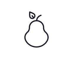 Fruta signo. minimalista aislado firmar en línea estilo. Perfecto para historias, tiendas, web sitios, anuncios, ui editable ataque. vector aislado icono de Pera