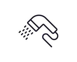 Single line icon of shower on isolated white background. High quality editable stroke for mobile apps, web design, websites, online shops etc. vector