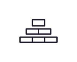 Single line icon of brick on isolated white background. High quality editable stroke for mobile apps, web design, websites, online shops etc. vector