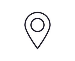 Map pin vector line icon. Premium quality logo for web sites, design, online shops, companies, books, advertisements. Black outline pictogram isolated on white background