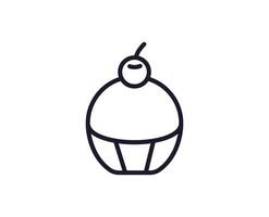 Cake concept. Modern outline high quality illustration for banners, flyers and web sites. Editable stroke in trendy flat style. Line icon of cake vector