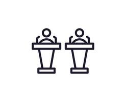 Single line icon of election on isolated white background. High quality editable stroke for mobile apps, web design, websites, online shops etc. vector