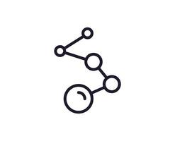 Single line icon of molecule High quality vector illustration for design, web sites, internet shops, online books etc. Editable stroke in trendy flat style isolated on white background