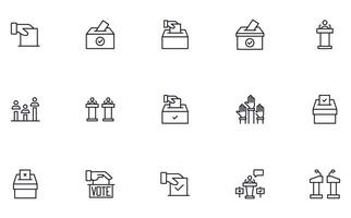 Collection of modern election outline icons. Set of modern illustrations for mobile apps, web sites, flyers, banners etc isolated on white background. Premium quality signs. vector