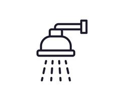 Single line icon of shower on isolated white background. High quality editable stroke for mobile apps, web design, websites, online shops etc. vector