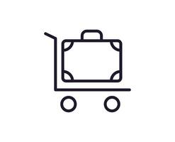 Single line icon of suitcase on isolated white background. High quality editable stroke for mobile apps, web design, websites, online shops etc. vector