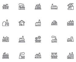 Collection of modern factory outline icons. Set of modern illustrations for mobile apps, web sites, flyers, banners etc isolated on white background. Premium quality signs. vector