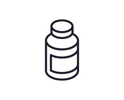 Pills concept. Single premium editable stroke pictogram perfect for logos, mobile apps, online shops and web sites. Vector symbol isolated on white background.