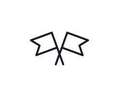 Single line icon of flag High quality vector illustration for design, web sites, internet shops, online books etc. Editable stroke in trendy flat style isolated on white background