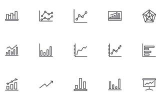 Graph concept. Collection of modern high quality graph line icons. Editable stroke. Premium linear symbol for web sites, flyers, banners, online shops and companies. vector