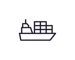 Ship vector line icon. Premium quality logo for web sites, design, online shops, companies, books, advertisements. Black outline pictogram isolated on white background