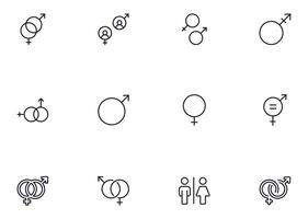 Gender concept. Collection of gender high quality vector outline signs for web pages, books, online stores, flyers, banners etc. Set of premium illustrations isolated on white background