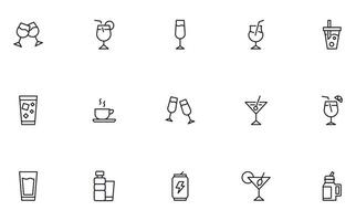 bebidas concepto. colección de moderno alto calidad bebida línea iconos editable ataque. prima lineal símbolo para web sitios, volantes, pancartas, en línea tiendas y compañías. vector