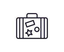 Single line icon of suitcase on isolated white background. High quality editable stroke for mobile apps, web design, websites, online shops etc. vector