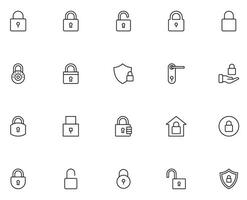 Collection of modern lock outline icons. Set of modern illustrations for mobile apps, web sites, flyers, banners etc isolated on white background. Premium quality signs. vector