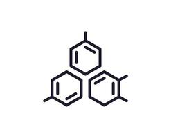 Single line icon of molecule High quality vector illustration for design, web sites, internet shops, online books etc. Editable stroke in trendy flat style isolated on white background