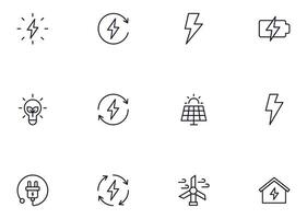 Energy concept. Collection of modern high quality line icons. Editable stroke. Premium linear symbol for web sites, flyers, banners, online shops and companies. vector