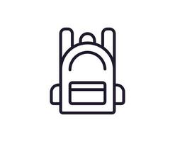 Education concept. Trendy sign for apps, UI, web sites, adverts, shops. Editable stroke. Vector line icon of school bag or backpack