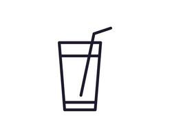 Drinks concept. Modern outline high quality illustration for banners, flyers and web sites. Editable stroke in trendy flat style. Line icon of drink vector