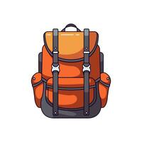 Backpack Flat Illustration. Perfect for different cards, textile, web sites, apps vector