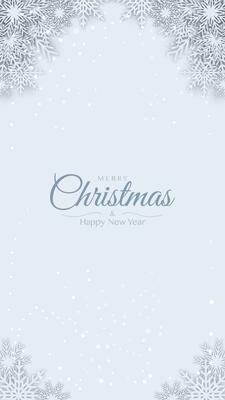 Merry Christmas background decorative design with White Origami Paper cut snow flake