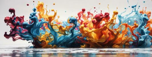 Colorful ink in water. AI generated photo