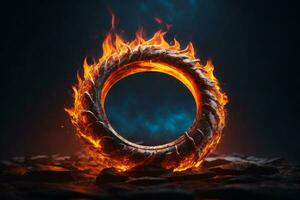 Ring of fire. AI generated photo