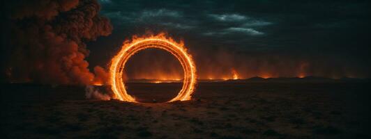 Ring of fire. AI generated photo