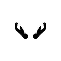 icono de manos de buda. símbolo de fondo de cartel de vacaciones de religión de buda de estilo simple. elemento de diseño del logotipo de la marca. impresión de camisetas de manos de buda. vector para pegatina.