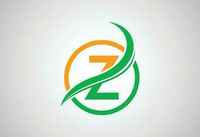 Alphabets initial Z letter logo with Creative swoosh, Vector design concept