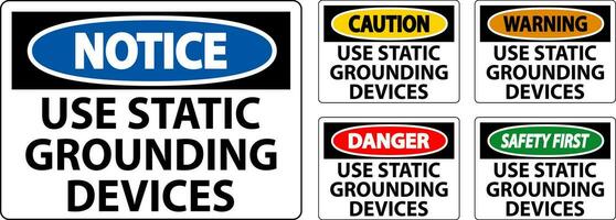Caution Sign Use Static Grounding Devices vector