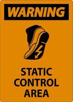 Warning Sign Static Control Area vector