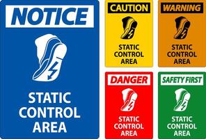 Caution Sign Static Control Area vector