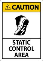 Caution Sign Static Control Area vector