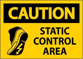 Caution Sign Static Control Area vector