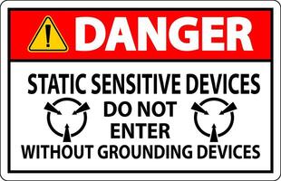 Danger Sign Static Sensitive Devices Do Not Enter Without Grounding Devices vector