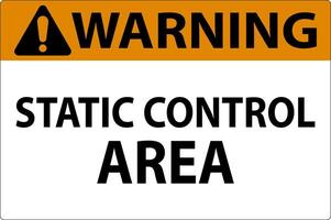 Warning Sign Static Control Area vector