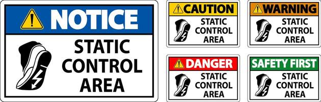 Caution Sign Static Control Area vector