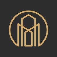 simple luxury real estate logo design vector