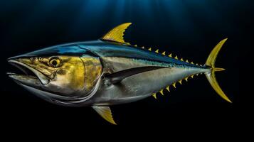 Wildlife photography of Photo of Yellowfin Tuna. Generative AI