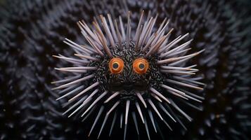 Wildlife photography of Photo of Urchin. Generative AI