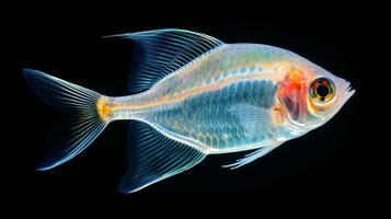 Wildlife photography of Photo of X-ray Tetra Fish. Generative AI