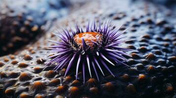 Wildlife photography of Photo of Urchin. Generative AI